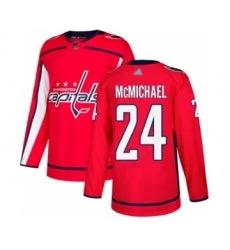 Men's Washington Capitals #24 Connor McMichael Authentic Red Home Hockey Jersey by Hockey David