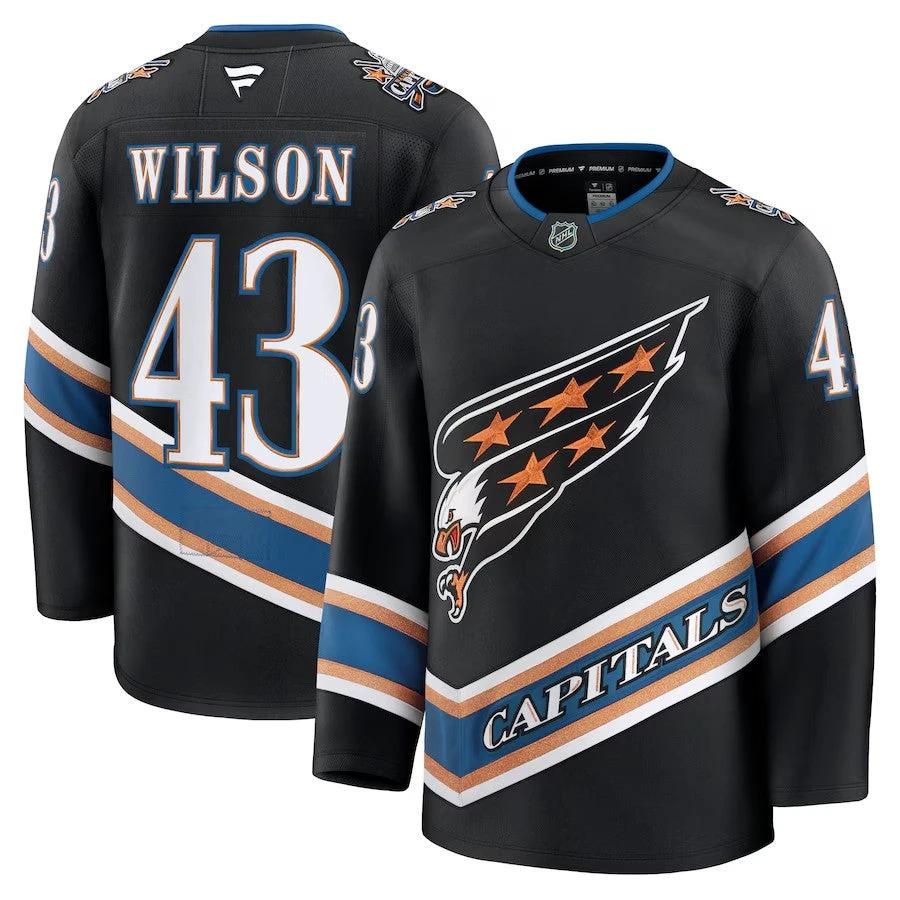 Men's Washington Capitals #43 Tom Wilson Alternate 50th Anniversary Jersey Black by Hockey David