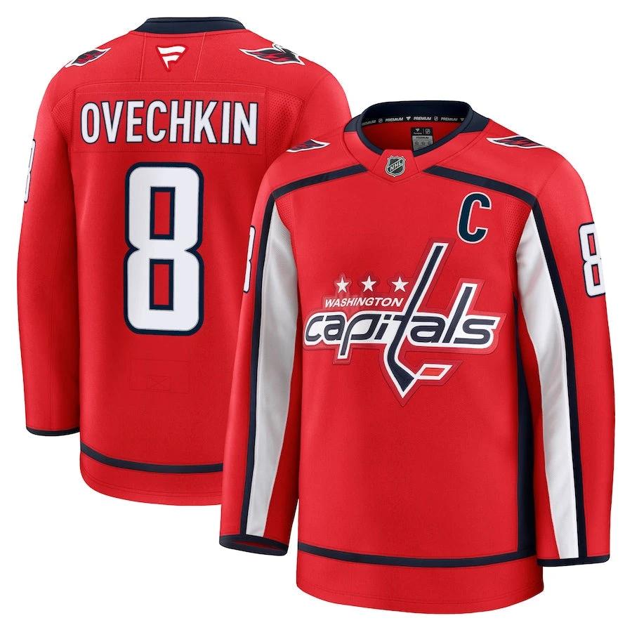 Men's Washington Capitals #8 Alexander Ovechkin Home Premium Jersey Red by Hockey David