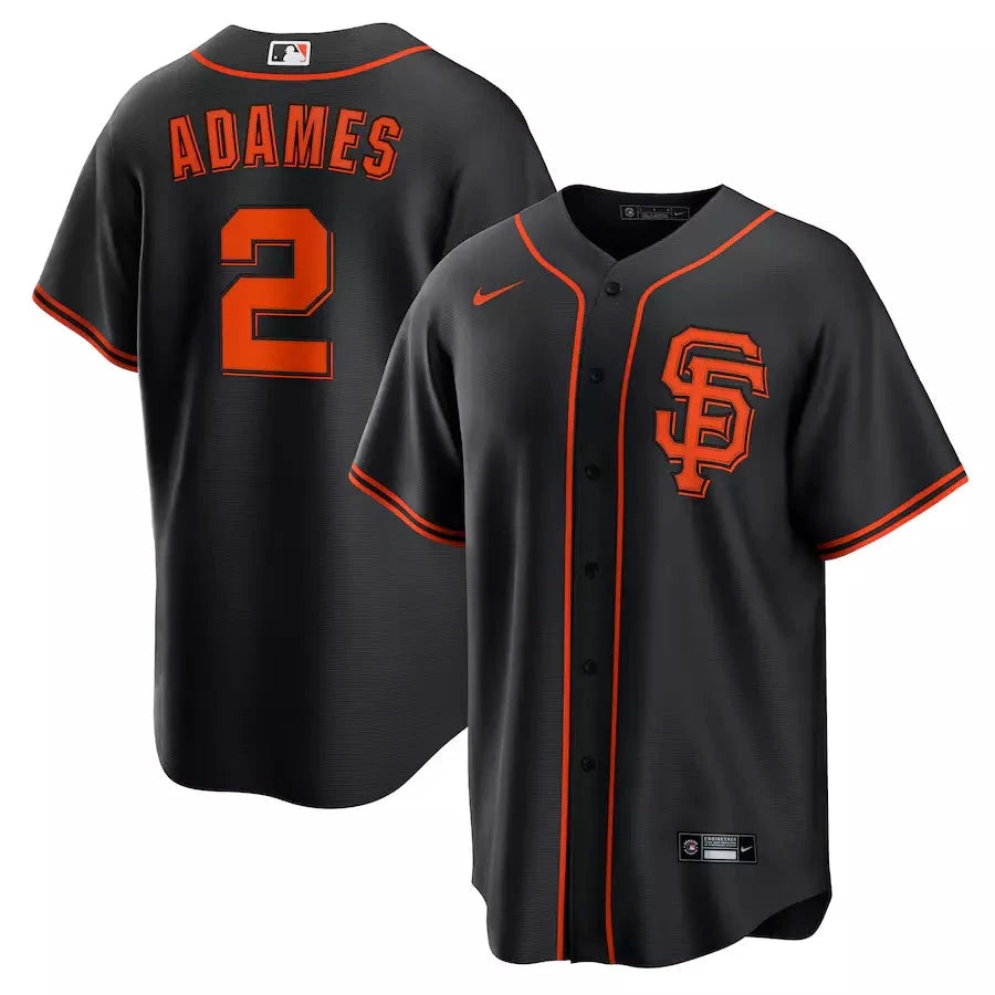 Men's Willy Adames Black Alternate Replica All Stitched Jersey by My Store