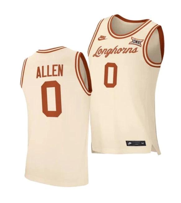 Men's #0 Timmy Allen Jersey Texas Longhorns College Basketball Jerseys Cream 2021 by My store basketball