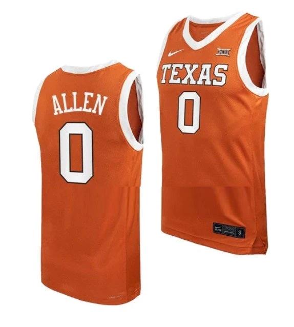 Men's #0 Timmy Allen Jersey Texas Longhorns College Basketball Jerseys Orange by My store basketball