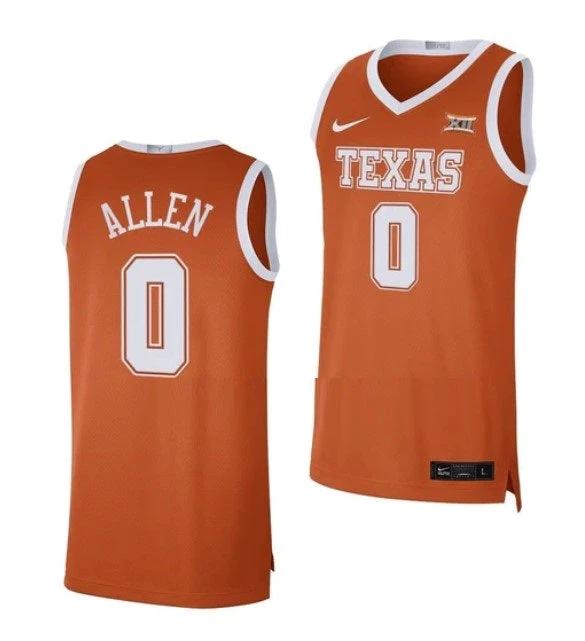 Men's #0 Timmy Allen Jersey Texas Longhorns College Basketball Jerseys Orange 2021 by My store basketball