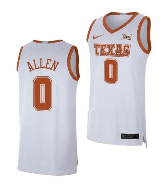 Men's #0 Timmy Allen Jersey Texas Longhorns College Basketball Jerseys White by My store basketball