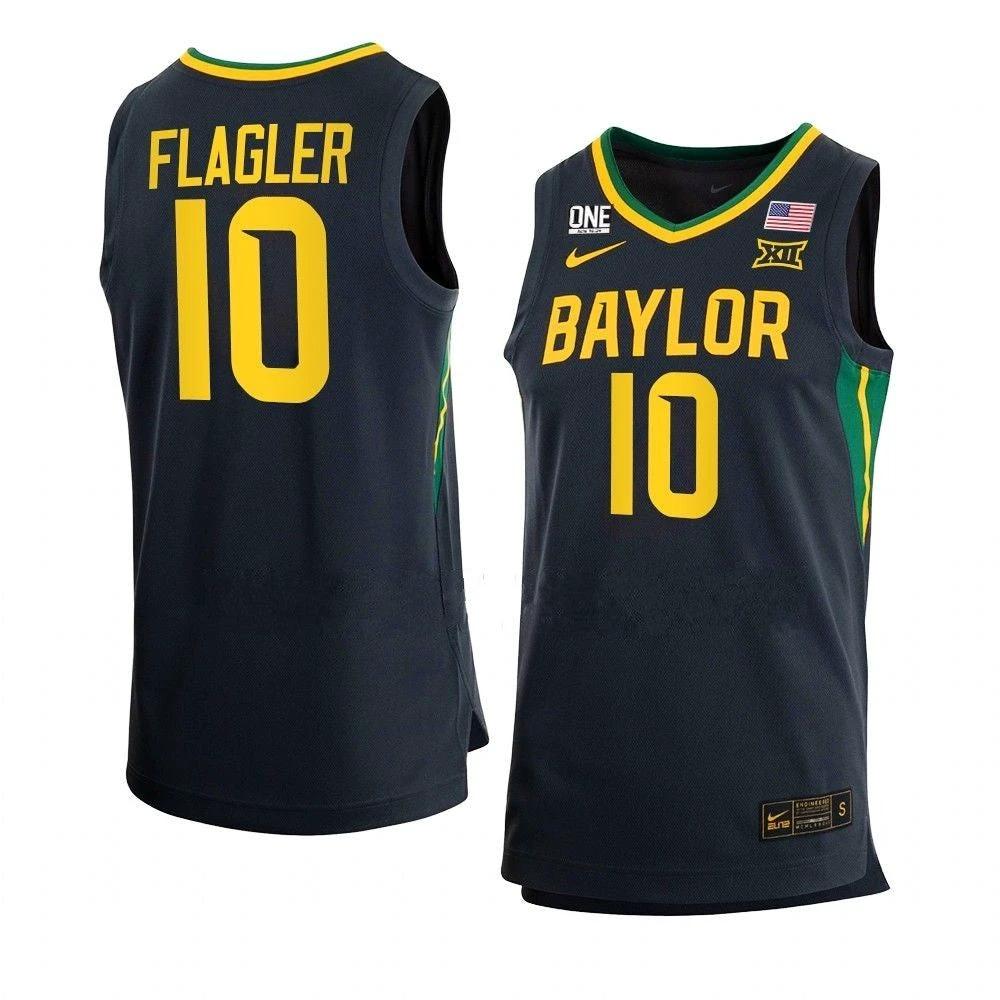 Men's #10 Adam Flagler Jersey Baylor Bears College Basketball Jerseys Anthracite by My store basketball