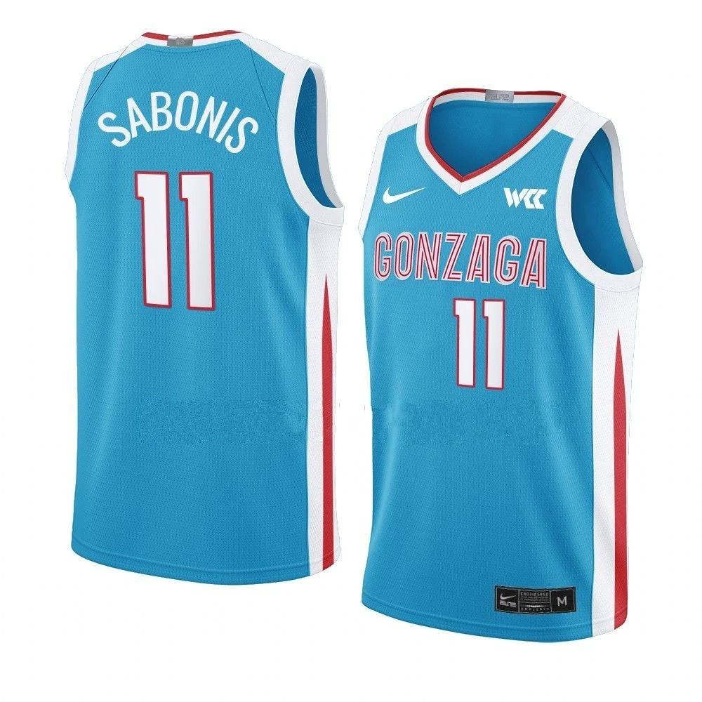 Men's #11 Domantas Sabonis Jersey Gonzaga Bulldogs College Basketball Jerseys Blue by My store basketball