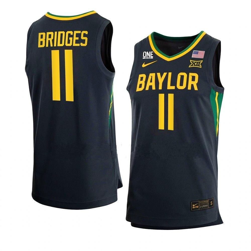 Men's #11 Jalen Bridges Jersey Baylor Bears College Basketball Jerseys Black by My store basketball