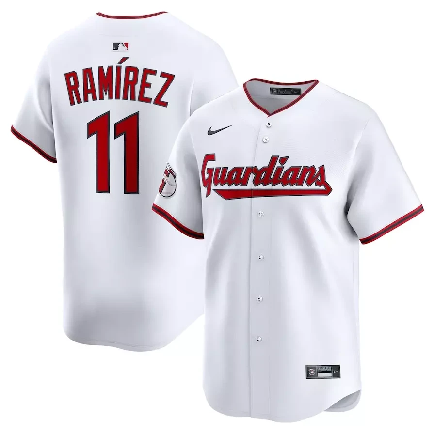 Men's #11 Jose Ramirez Two Colors Limited All Stitched Jersey White by My Store