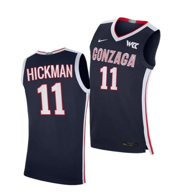 Men's #11 Nolan Hickman Jersey Gonzaga Bulldogs College Basketball Jerseys Navy by My store basketball