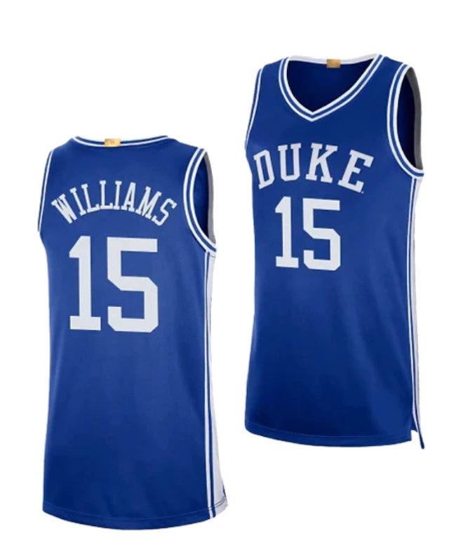 Men's #15 Mark Williams Jersey Duke Blue Devils College Basketball Jerseys Blue by My store basketball