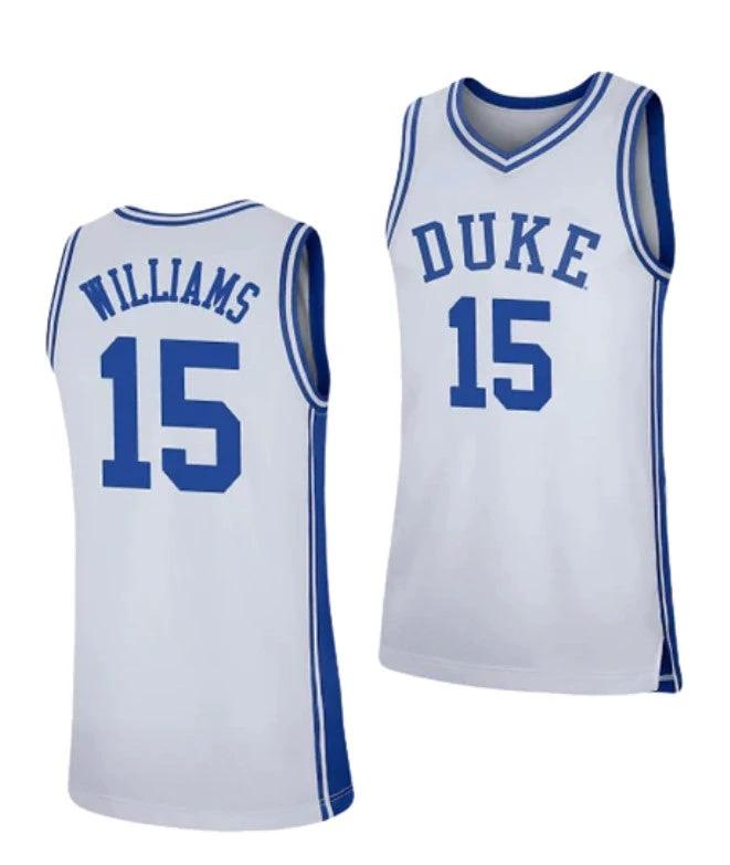 Men's #15 Mark Williams Jersey Duke Blue Devils College Basketball Jerseys White by My store basketball