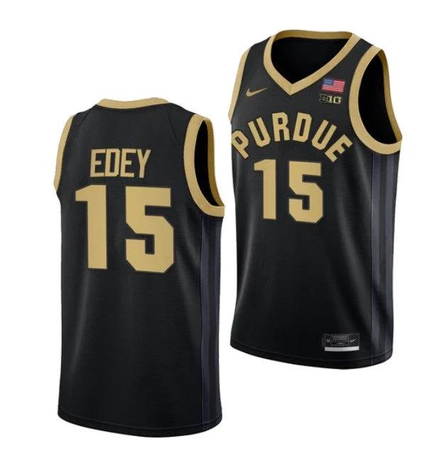 Men's #15 Zach Edey Jersey Purdue Boilermakers College Basketball Jerseys Black by My store basketball