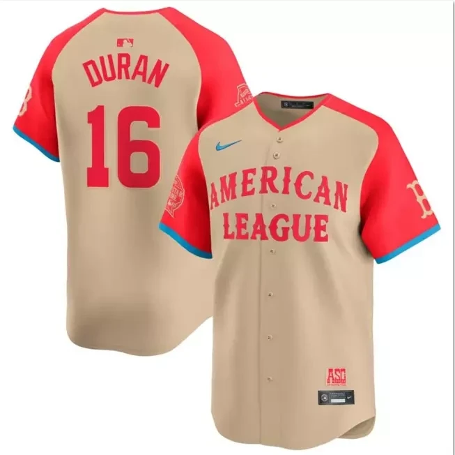 Men's #16 Jarren Duran Cream All-Star Game Limited Player All Stitched Jersey by My Store