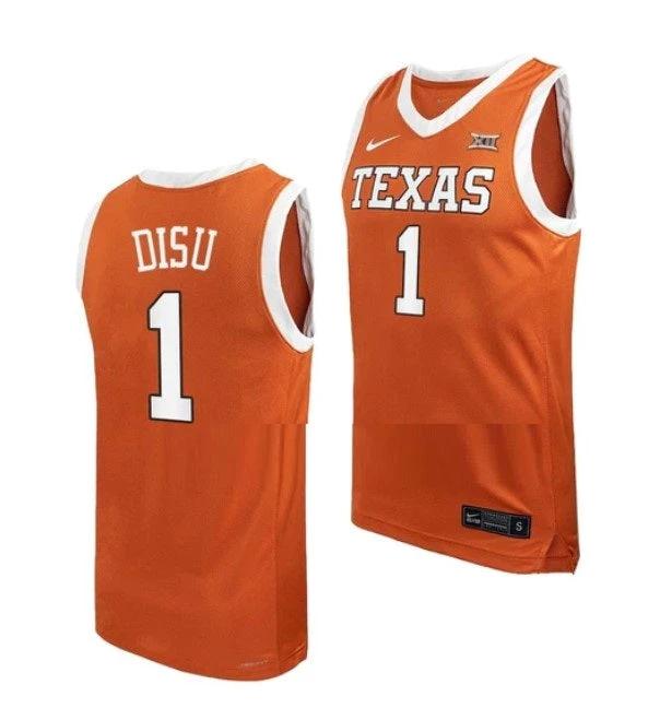 Men's #1 Dylan Disu Jersey Texas Longhorns College Basketball Jerseys Orange by My store basketball