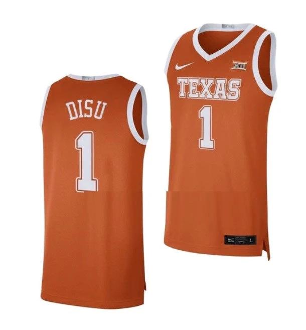 Men's #1 Dylan Disu Jersey Texas Longhorns College Basketball Jerseys Orange Limited by My store basketball