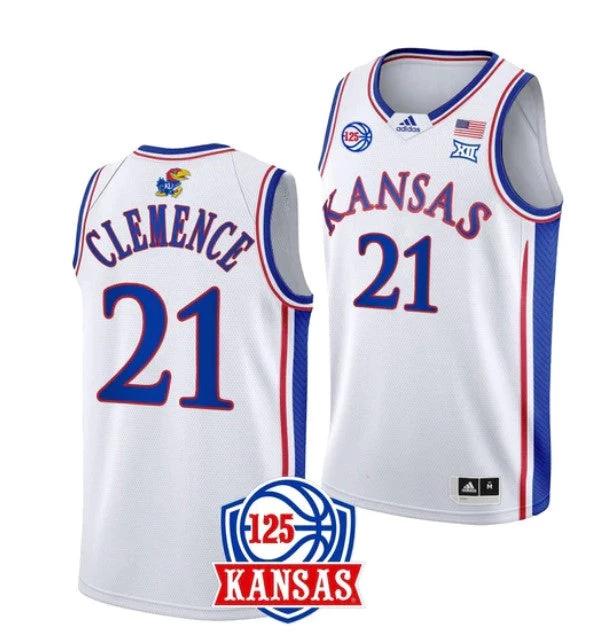 Men's #23 Ernest Udeh Jr Jersey Kansas Jayhawks College Basketball Jerseys Blue by My store basketball