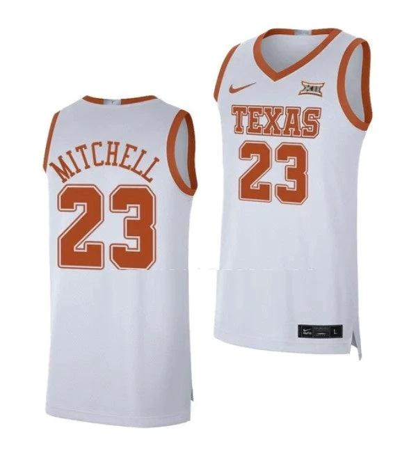 Men's #23 Dillon Mitchell Jersey Texas Longhorns College Basketball Jerseys White by My store basketball