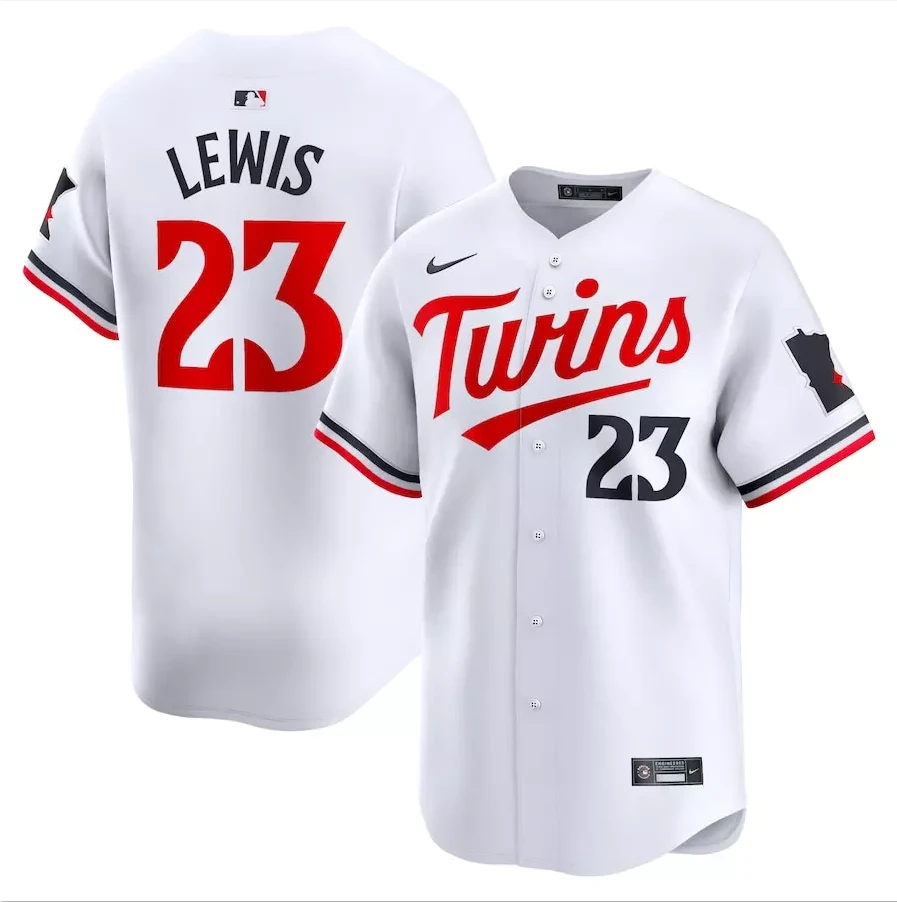 Men's #23 Royce Lewis White Home Limited Player All Stitched Jersey by My Store