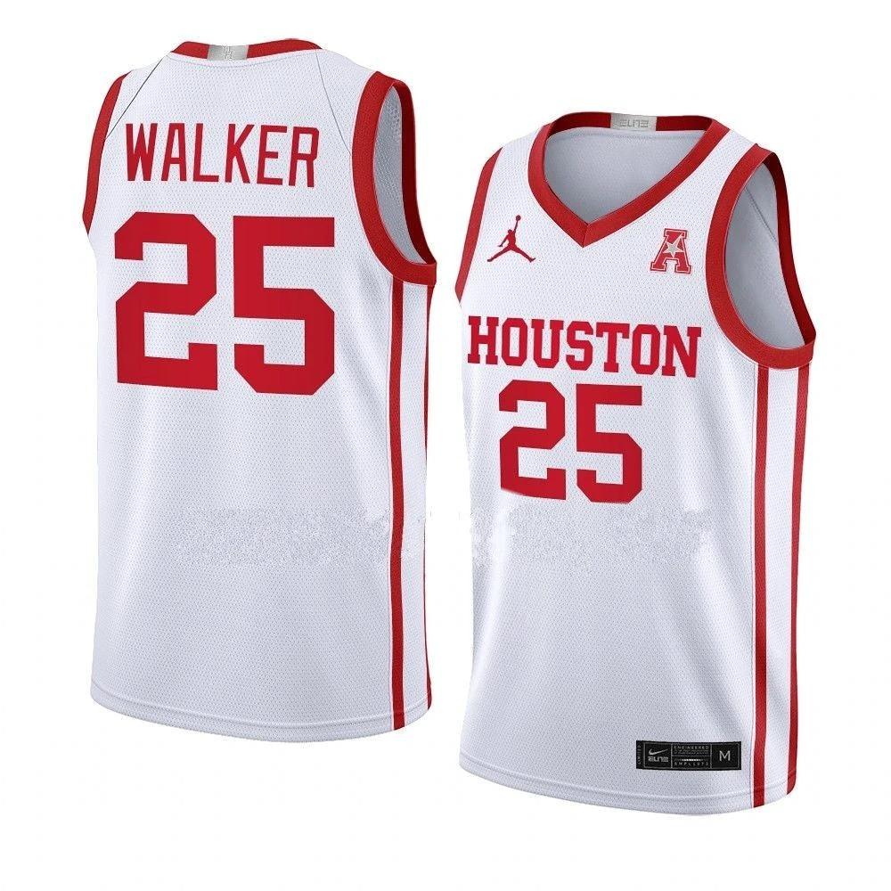 Men's #25 Jarace Walker Jersey Houston Cougars College Basketball Jerseys White by My store basketball