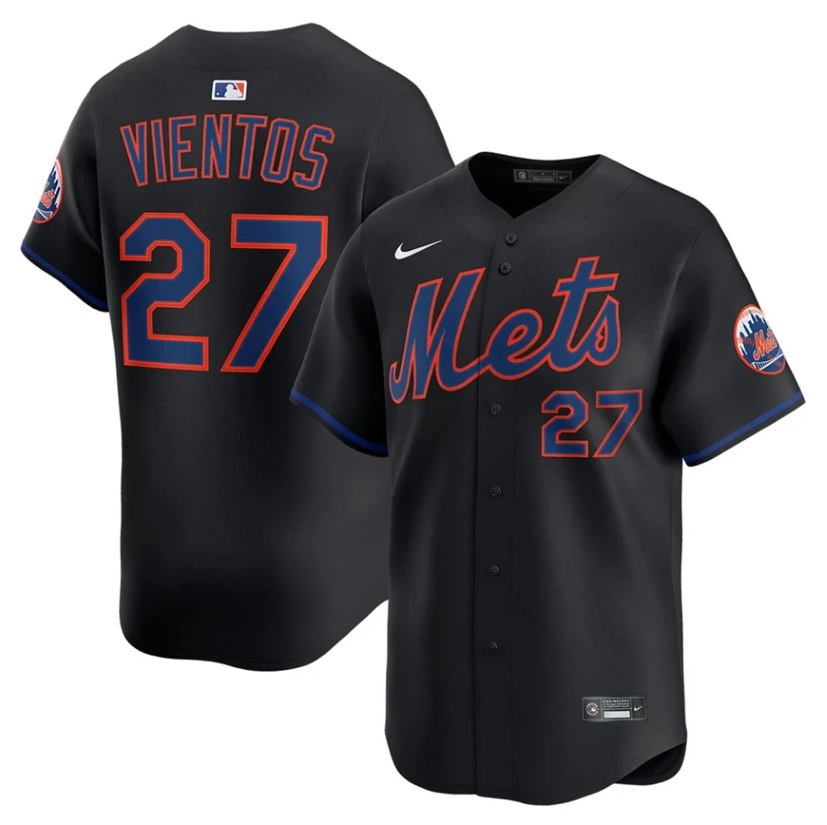 Men's #27 Mark Vientos Alternate Black Limited All Stitched Jersey by My Store