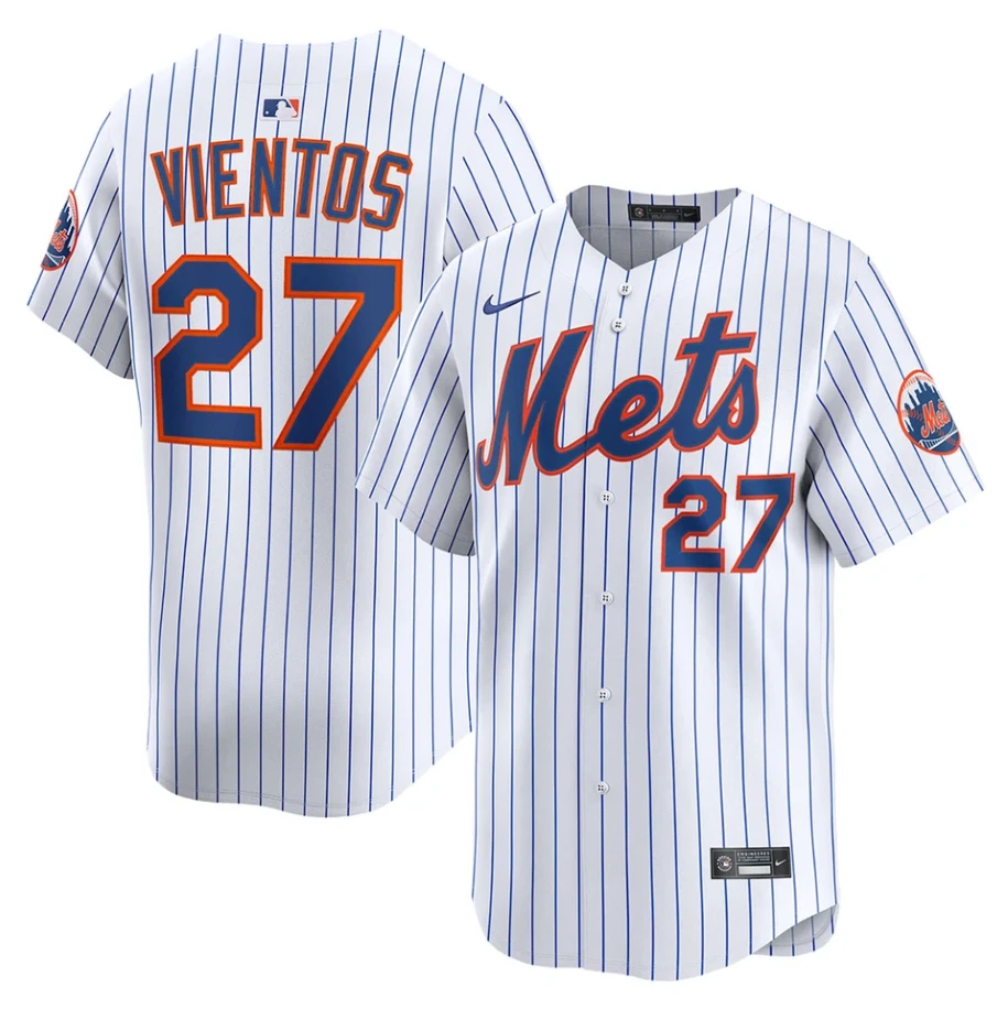 Men's #27 Mark Vientos White Home Limited Player All Stitched Jersey by My Store