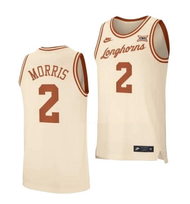 Men's #2 Arterio Morris Jersey Texas Longhorns College Basketball Jerseys Cream by My store basketball
