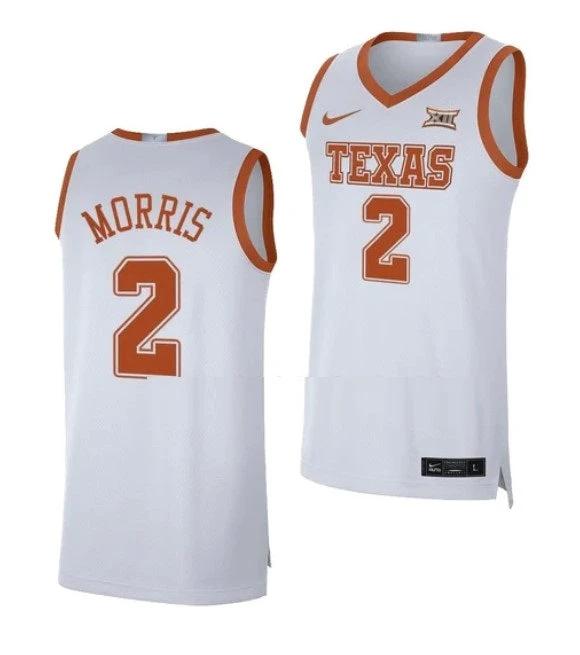 Men's #2 Arterio Morris Jersey Texas Longhorns College Basketball Jerseys White by My store basketball