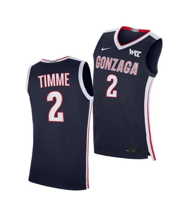 Men's #2 Drew Timme Jersey Gonzaga Bulldogs College Basketball Jerseys Navy by My store basketball