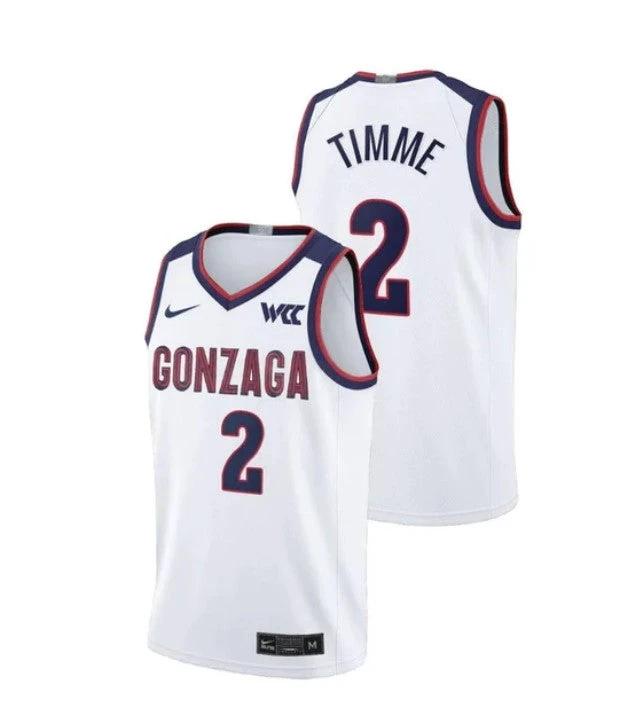 Men's #2 Drew Timme Jersey Gonzaga Bulldogs College Basketball Jerseys White by My store basketball
