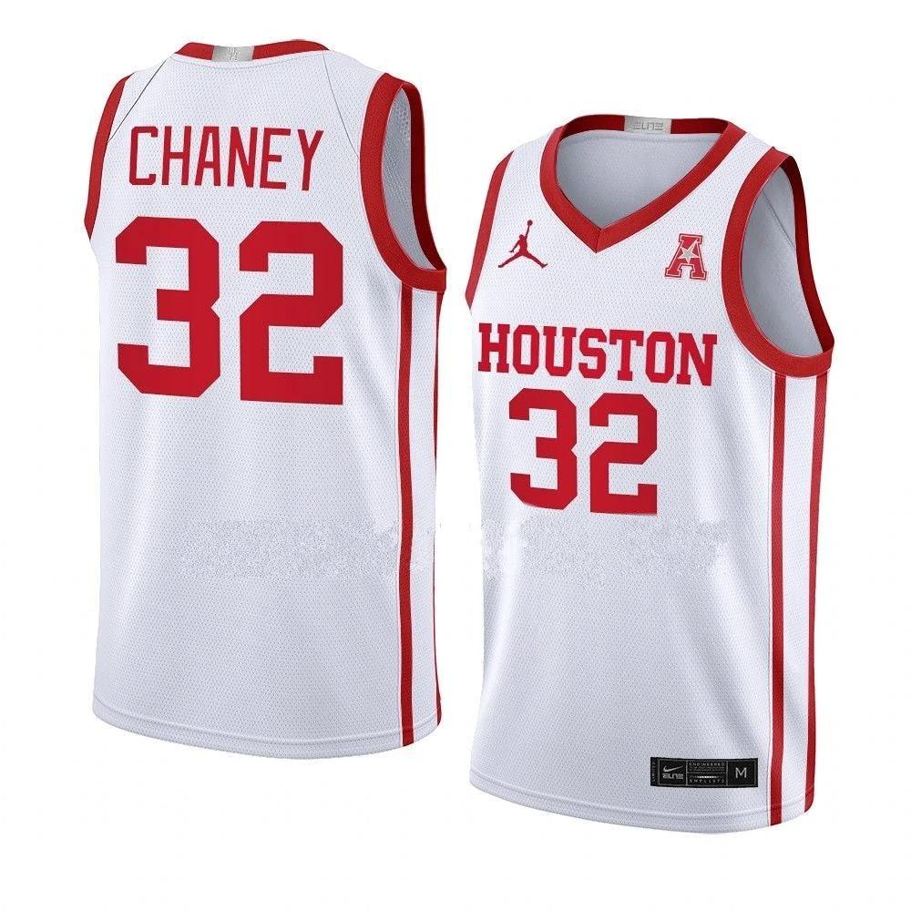 Men's #32 Reggie Chaney Jersey Houston Cougars College Basketball Jerseys White by My store basketball