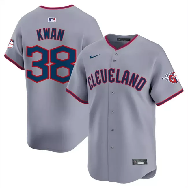 Men's #38 Steven Kwan Gray 2025 Alternate Limited Stitched Jersey by My Store