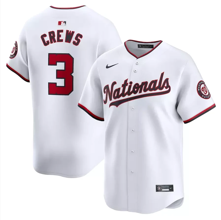 Men's #3 Dylan Crews White Home Limited Player Jersey by My Store