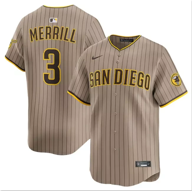 Men's #3 Jackson Merrill Three Colors Limited All Stitched Jersey by My Store