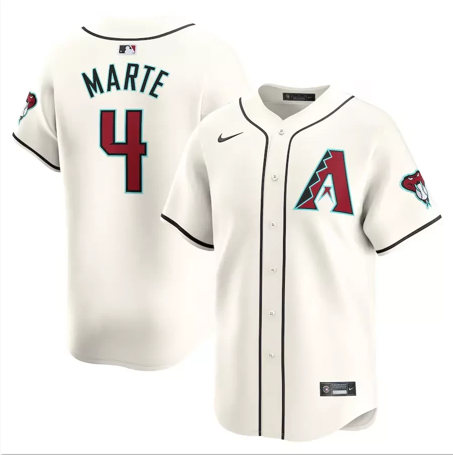 Men's #4 Ketel Marte White Home Limited All Stitched Jersey by My Store