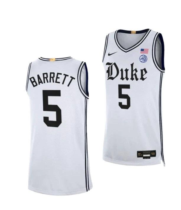 Men's #5 RJ Barrett Jersey Duke Blue Devils College Basketball Jerseys White Cameron by My store basketball
