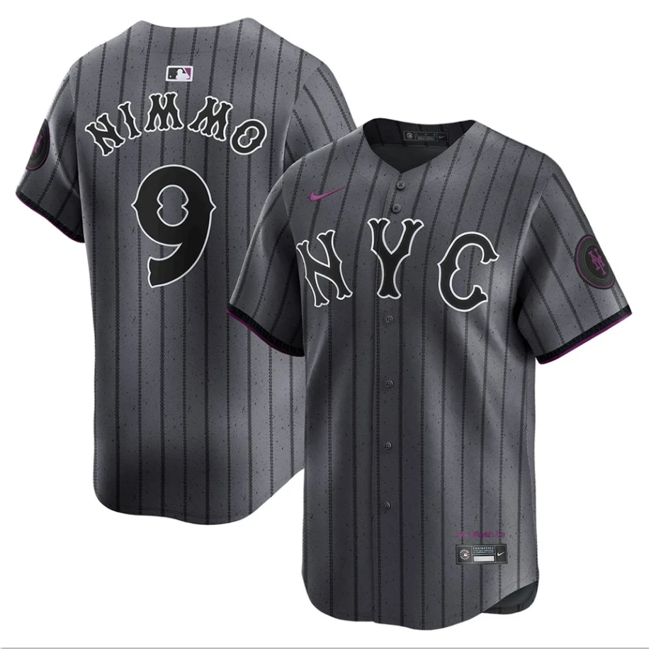 Men's #9 Brandon Nimmo Gray City Connect Limited All Stitched Jersey by My Store