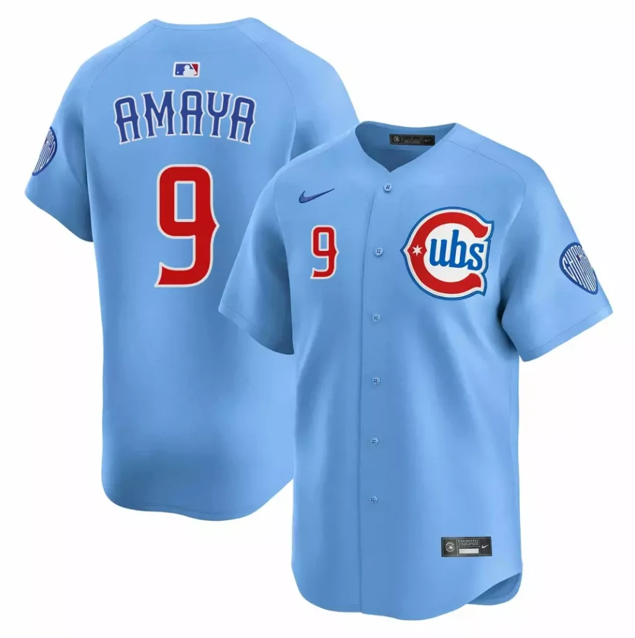Men's #9 Miguel Amaya Blue Alternate 2 2025 Vapor Limited All Stitched Jersey by My Store