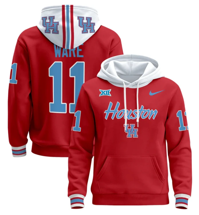 Andre Ware Hoodie #11 Houston Cougars 2024 Pullover Stitched by Hoodie Pullover