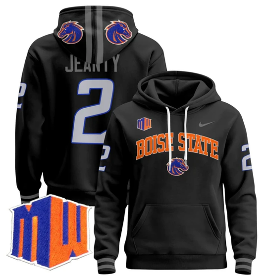 Ashton Jeanty Hoodie #2 Boise State Broncos Pullover by Hoodie Pullover