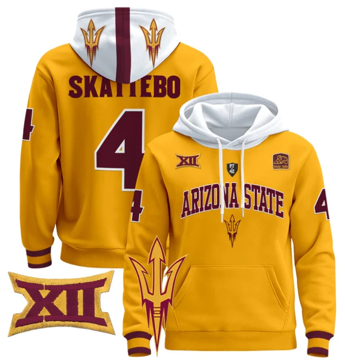 Cam Skattebo Hoodie #4 Arizona State Sun Devils Pullover by Hoodie Pullover