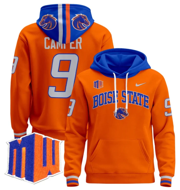 Cameron Camper Hoodie #9 Boise State Broncos Pullover V3 by Hoodie Pullover