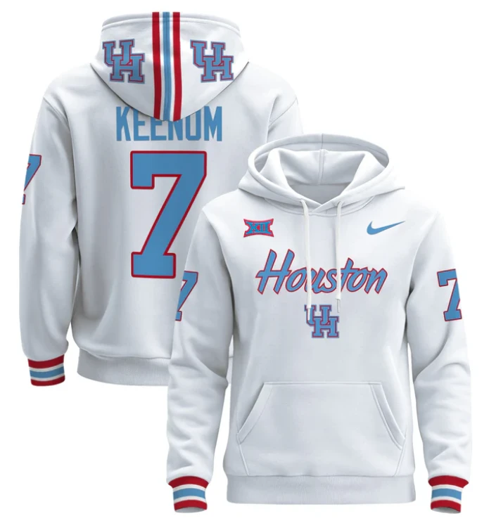 Case Keenum Hoodie #7 Houston Cougars 2024 Pullover Stitched by Hoodie Pullover