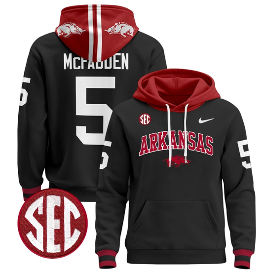 Darren McFadden Hoodie #5 Arkansas Razorbacks Pullover Black Alternate by Hoodie Pullover