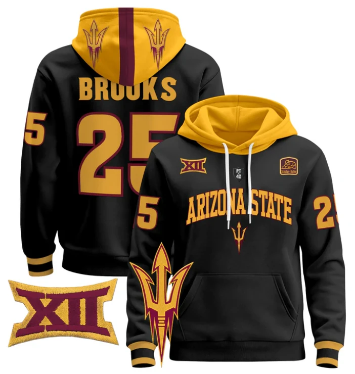DeCarlos Brooks Hoodie #25 Arizona State Pullover by Hoodie Pullover