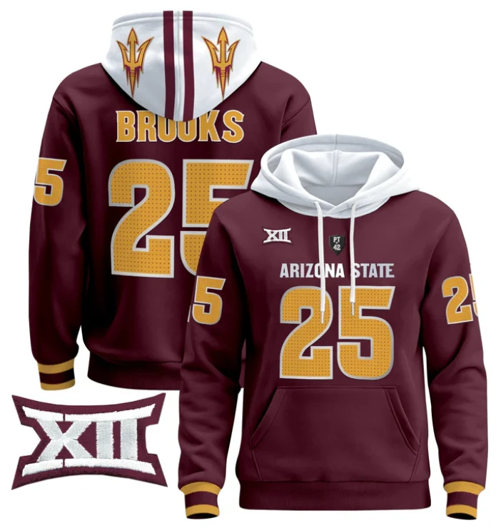 DeCarlos Brooks Hoodie #25 Arizona State Pullover V4 by Hoodie Pullover