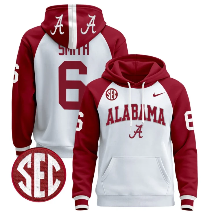 Men's DeVonta Smith Hoodie #6 Alabama Crimson Tide 2024 Pullover by Hoodie Pullover