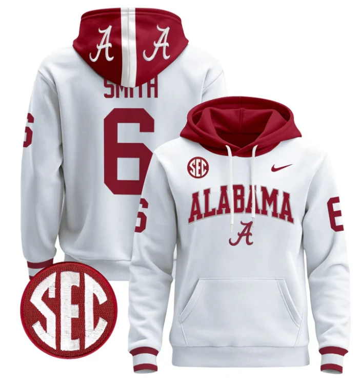 Men's DeVonta Smith Hoodie #6 Alabama Crimson Tide 2024 Pullover by Hoodie Pullover