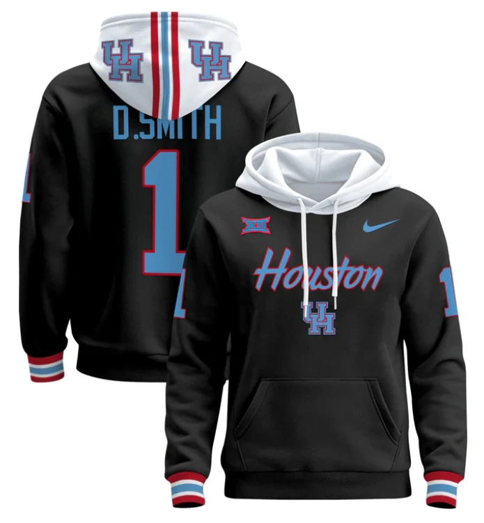 Donovan Smith Hoodie #1 Houston Cougars 2024 Pullover Stitched by Hoodie Pullover