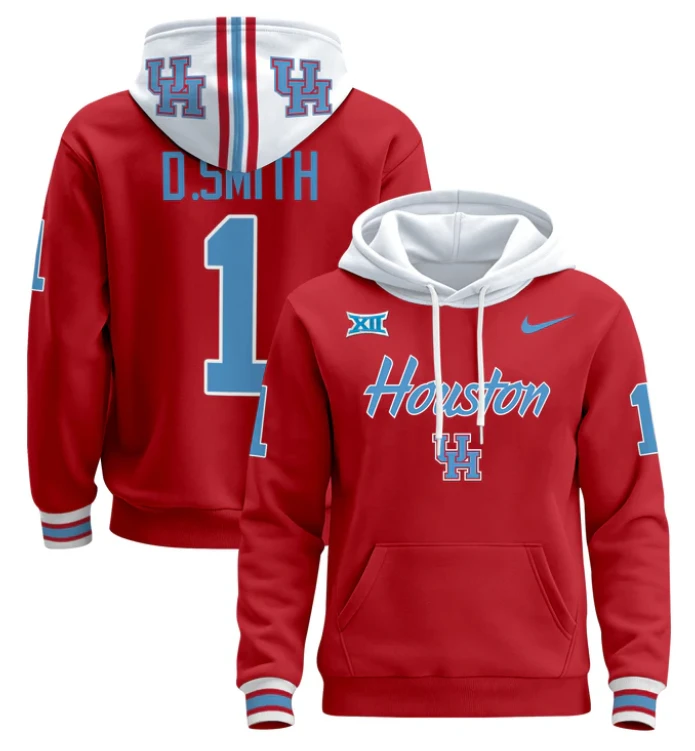 Donovan Smith Hoodie #1 Houston Cougars 2024 Pullover Stitched by Hoodie Pullover