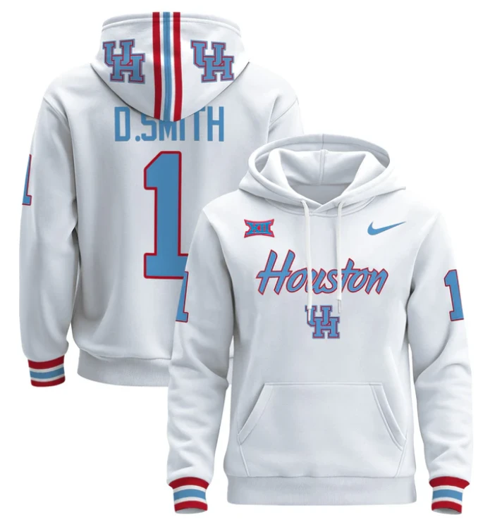 Donovan Smith Hoodie #1 Houston Cougars 2024 Pullover Stitched by Hoodie Pullover